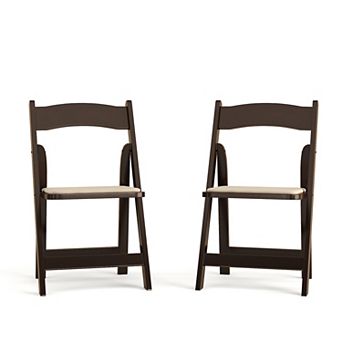Flash Furniture 2 PackWood Folding Chair with Vinyl Padded Seat