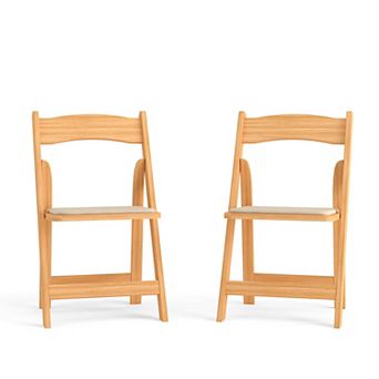 Flash Furniture 2 PackWood Folding Chair with Vinyl Padded Seat