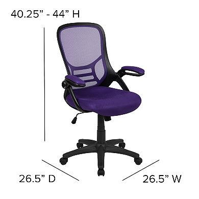 Flash Furniture High Back Mesh Ergonomic Swivel Office Computer Chair with Flip-up Arms