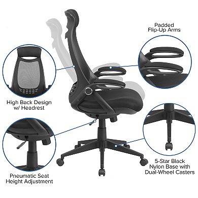 Flash Furniture High Back Mesh Executive Swivel Office Chair with Flip-Up Arms