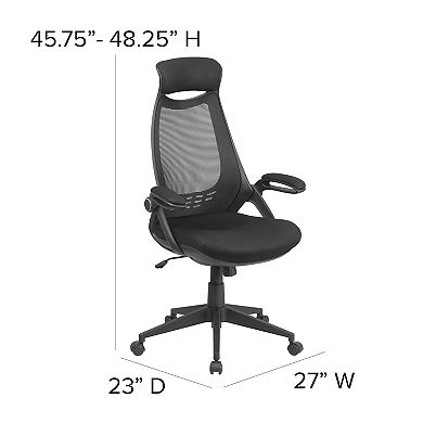Flash Furniture High Back Mesh Executive Swivel Office Chair with Flip-Up Arms