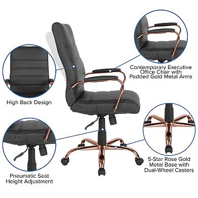 Flash Furniture High Back Executive Swivel Office Chair with Metal Frame/Arms