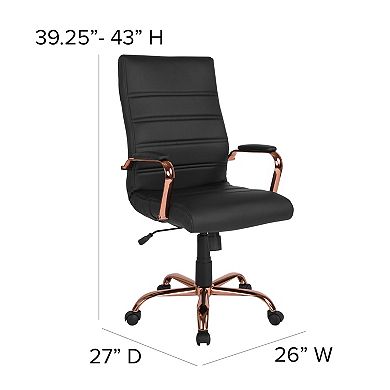 Flash Furniture High Back Executive Swivel Office Chair with Metal Frame/Arms