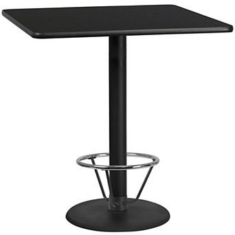 Flash Furniture 42'' Square Laminate Table Top with 24'' Round Bar Height Table Base