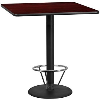 Flash Furniture 42'' Square Laminate Table Top with 24'' Round Bar Height Table Base