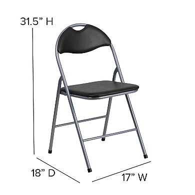 Flash Furniture 2 Pack 300 lb. Capacity Vinyl Metal Folding Chair with Carrying Handle