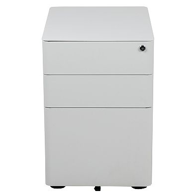 Flash Furniture Modern 3-Drawer Mobile Locking Filing Cabinet Storage Organizer