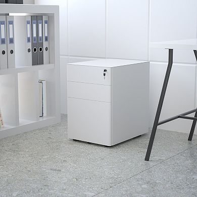 Flash Furniture Modern 3-Drawer Mobile Locking Filing Cabinet Storage Organizer