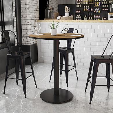 Flash Furniture 36'' Round Laminate Table Top with 24'' Round Bar Height Table Base