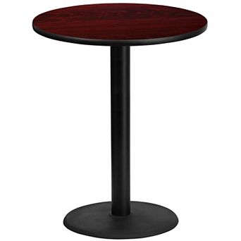 Flash Furniture 36'' Round Laminate Table Top with 24'' Round Bar Height Table Base