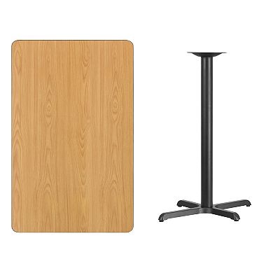 Flash Furniture 30'' x 48'' Rectangular Table Top with 23.5'' x 29.5'' Bar Height Table Base