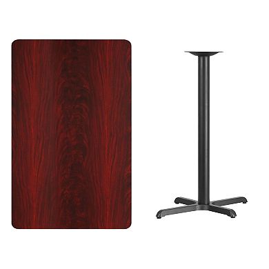 Flash Furniture 30'' x 48'' Rectangular Table Top with 23.5'' x 29.5'' Bar Height Table Base