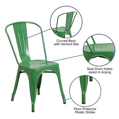 Flash Furniture Metal Indoor-Outdoor Stackable Chair