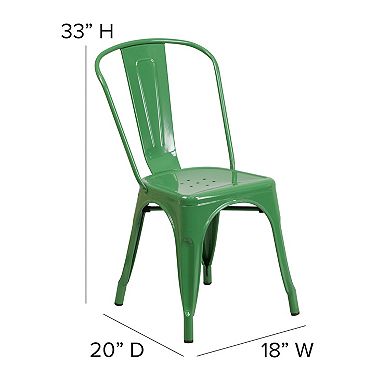 Flash Furniture Metal Indoor-Outdoor Stackable Chair