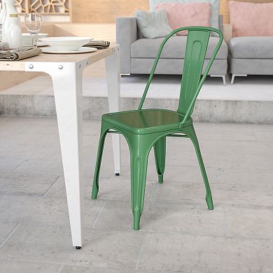 Flash Furniture Metal Indoor-Outdoor Stackable Chair