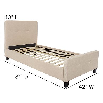 Flash Furniture Button Tufted Upholstered Platform Bed