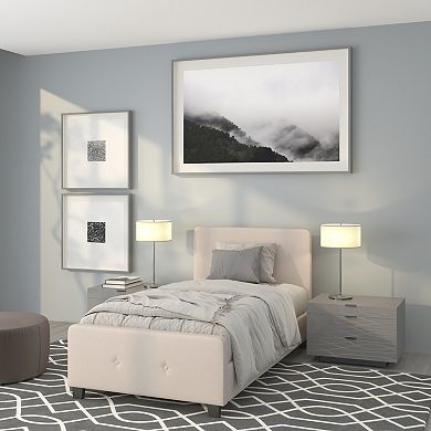 Flash Furniture Button Tufted Upholstered Platform Bed
