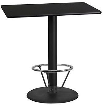 Flash Furniture 24'' x 42'' Rectangular Laminate Table Top with 24'' Round Bar Height Table Base