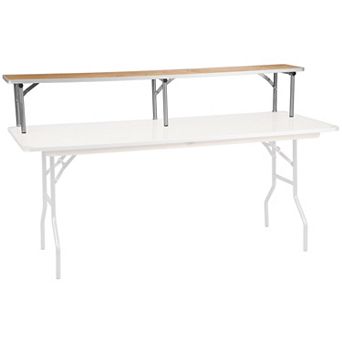 Flash Furniture 72" x 12" x 12" Birchwood Bar Top Riser with Silver Legs