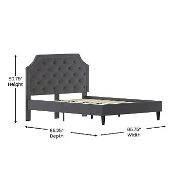 Flash Furniture Arched Button Tufted Upholstered Platform Bed Frame - No Box Spring Required