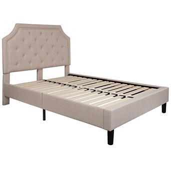 Flash Furniture Arched Button Tufted Upholstered Platform Bed Frame - No Box Spring Required