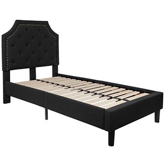 Flash Furniture Arched Button Tufted Upholstered Platform Bed Frame - No Box Spring Required