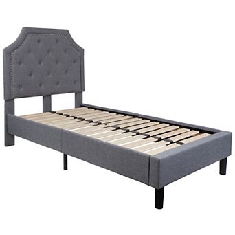 Flash Furniture Arched Button Tufted Upholstered Platform Bed Frame - No Box Spring Required