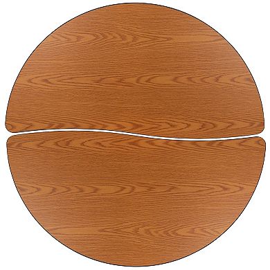 Flash Furniture 2 Piece 47.5" Circle Wave Flexible Grey Adjustable Activity Table Set