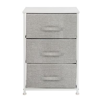 Flash Furniture 3 Drawer Vertical Storage Dresser with Wood Top & Fabric Pull Drawers