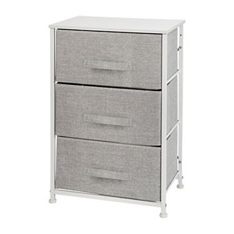 Flash Furniture 3 Drawer Vertical Storage Dresser with Wood Top & Fabric Pull Drawers