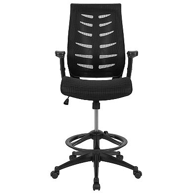 Flash Furniture High Back Mesh Spine-Back Ergonomic Drafting Chair with Adjustable Foot Ring