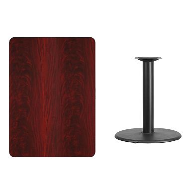 Flash Furniture 30'' x 42'' Rectangular Laminate Table Top with 24'' Round Table Height Base