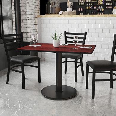 Flash Furniture 30'' x 42'' Rectangular Laminate Table Top with 24'' Round Table Height Base