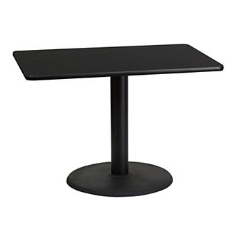 Flash Furniture 30'' x 42'' Rectangular Laminate Table Top with 24'' Round Table Height Base