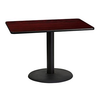 Flash Furniture 30'' x 42'' Rectangular Laminate Table Top with 24'' Round Table Height Base