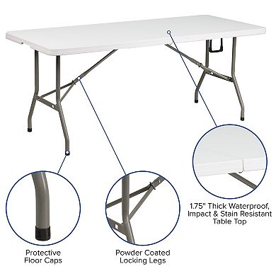 Flash Furniture 8' x 8' Pop Up Canopy, Folding Table and 4 Folding Chairs Bundle