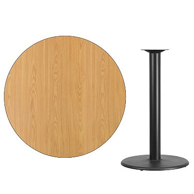Flash Furniture 42'' Round Laminate Table Top with 24'' Round Bar Height Table Base