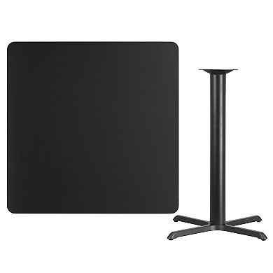 Flash Furniture 42'' Square Laminate Table Top with 33'' x 33'' Bar Height Table Base