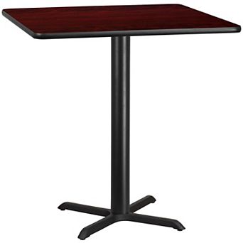 Flash Furniture 42'' Square Laminate Table Top with 33'' x 33'' Bar Height Table Base