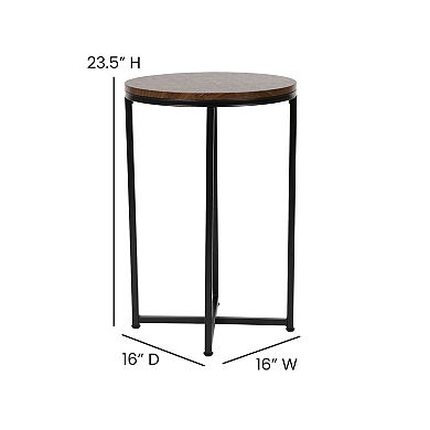 Flash Furniture Laminate Living Room End Table with Crisscross Metal Frame