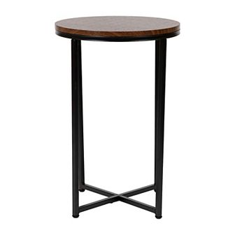 Flash Furniture Laminate Living Room End Table with Crisscross Metal Frame