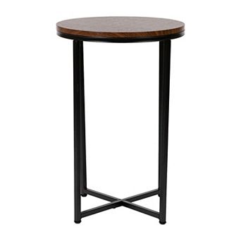 Flash Furniture Laminate Living Room End Table with Crisscross Metal Frame