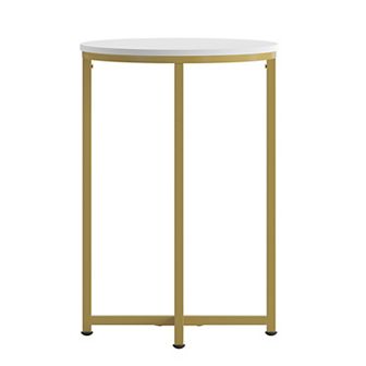 Flash Furniture Laminate Living Room End Table with Crisscross Metal Frame