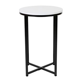 Flash Furniture Laminate Living Room End Table with Crisscross Metal Frame