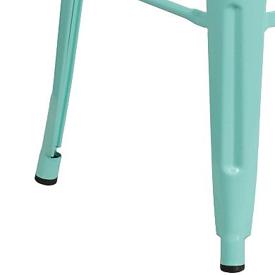 Flash Furniture 30" High Backless Metal Indoor-Outdoor Barstool with Square Seat