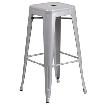 Flash Furniture 30" High Backless Metal Indoor-Outdoor Barstool with Square Seat