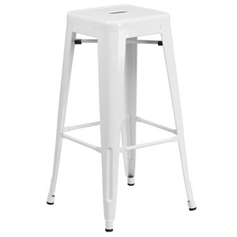 Flash Furniture 30" High Backless Metal Indoor-Outdoor Barstool with Square Seat