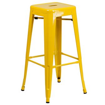Flash Furniture 30" High Backless Metal Indoor-Outdoor Barstool with Square Seat