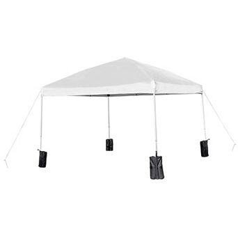 Flash Furniture 10'x10' Pop Up Straight Leg Canopy Tent With Sandbags and Wheeled Case