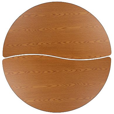 Flash Furniture 2 Piece 60" Circle Wave Flexible Grey Adjustable Activity Table Set